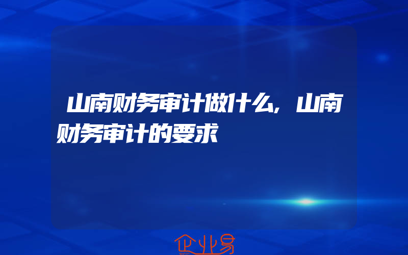 山南财务审计做什么,山南财务审计的要求