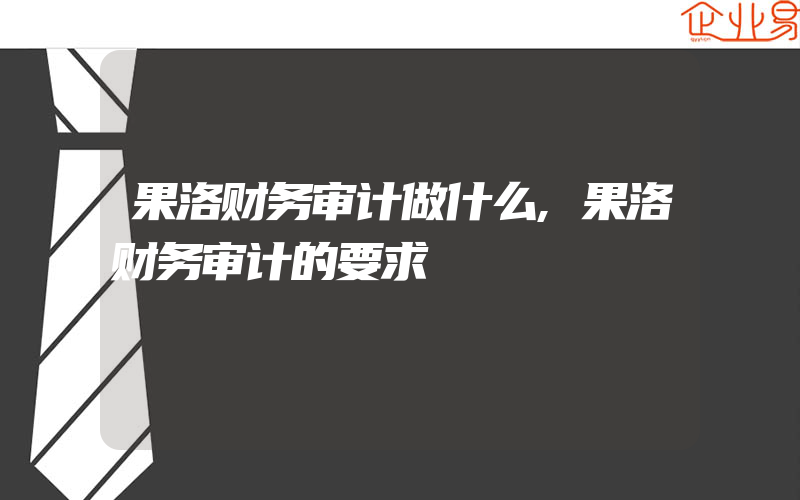 果洛财务审计做什么,果洛财务审计的要求