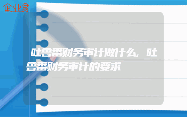 吐鲁番财务审计做什么,吐鲁番财务审计的要求