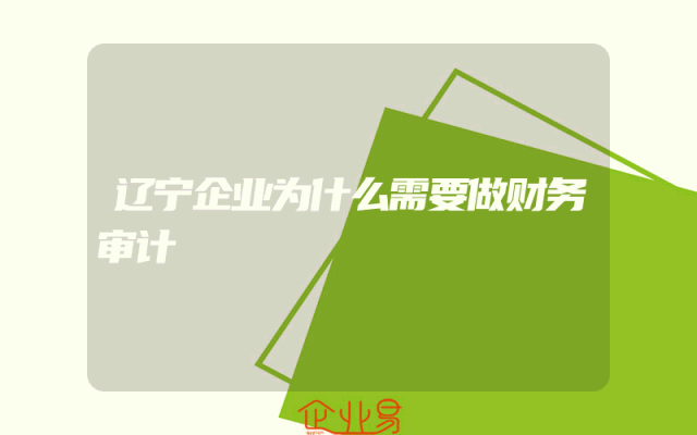 辽宁企业为什么需要做财务审计