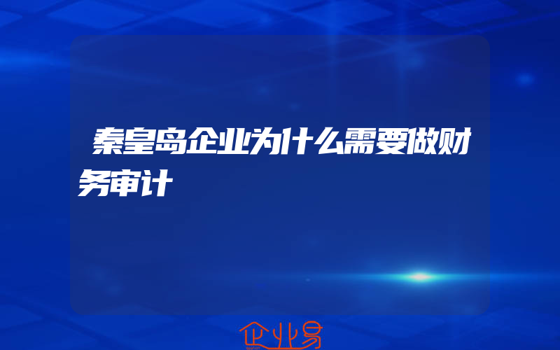 秦皇岛企业为什么需要做财务审计