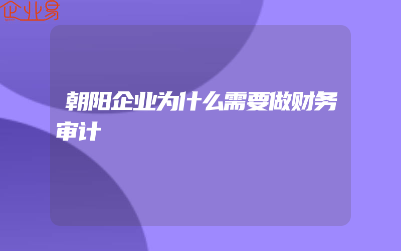 朝阳企业为什么需要做财务审计