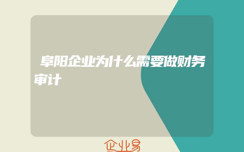 阜阳企业为什么需要做财务审计