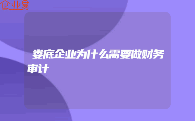 娄底企业为什么需要做财务审计