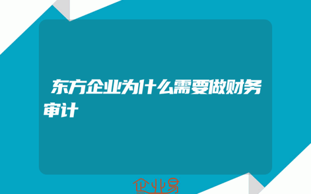 东方企业为什么需要做财务审计