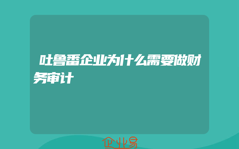 吐鲁番企业为什么需要做财务审计