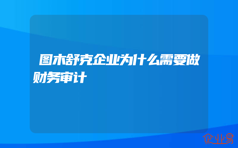 图木舒克企业为什么需要做财务审计