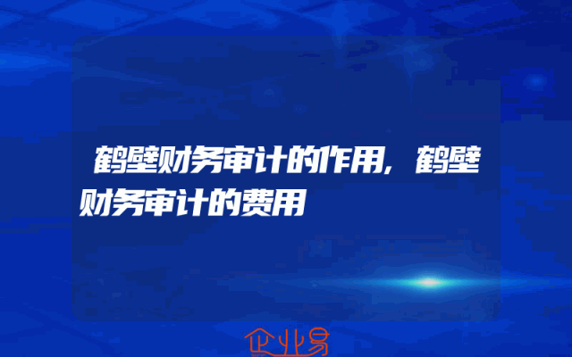 鹤壁财务审计的作用,鹤壁财务审计的费用
