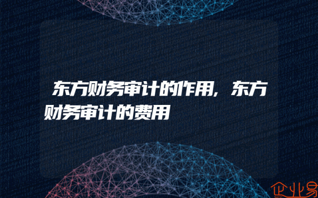 东方财务审计的作用,东方财务审计的费用