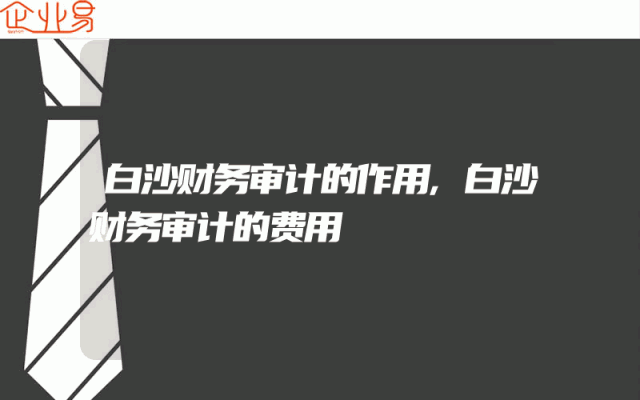 白沙财务审计的作用,白沙财务审计的费用