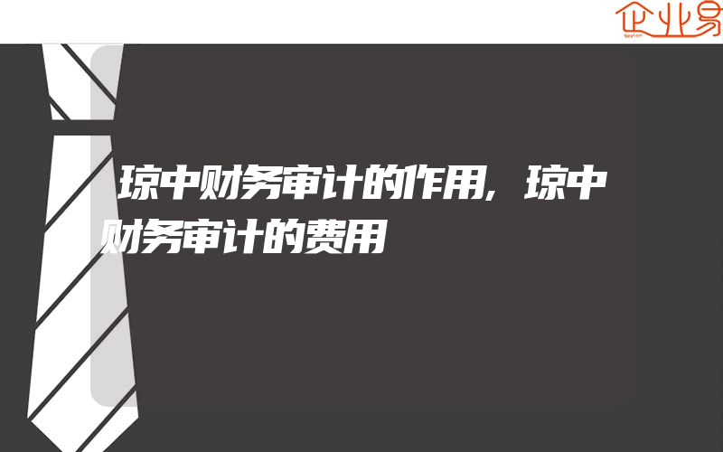 琼中财务审计的作用,琼中财务审计的费用