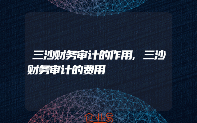 三沙财务审计的作用,三沙财务审计的费用