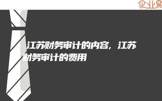 江苏财务审计的内容,江苏财务审计的费用