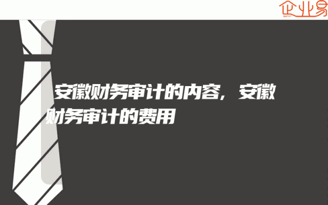 安徽财务审计的内容,安徽财务审计的费用