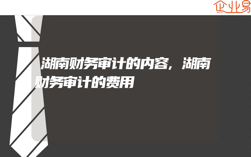 湖南财务审计的内容,湖南财务审计的费用