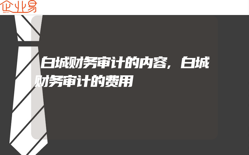 白城财务审计的内容,白城财务审计的费用