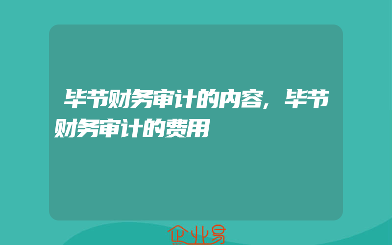 毕节财务审计的内容,毕节财务审计的费用