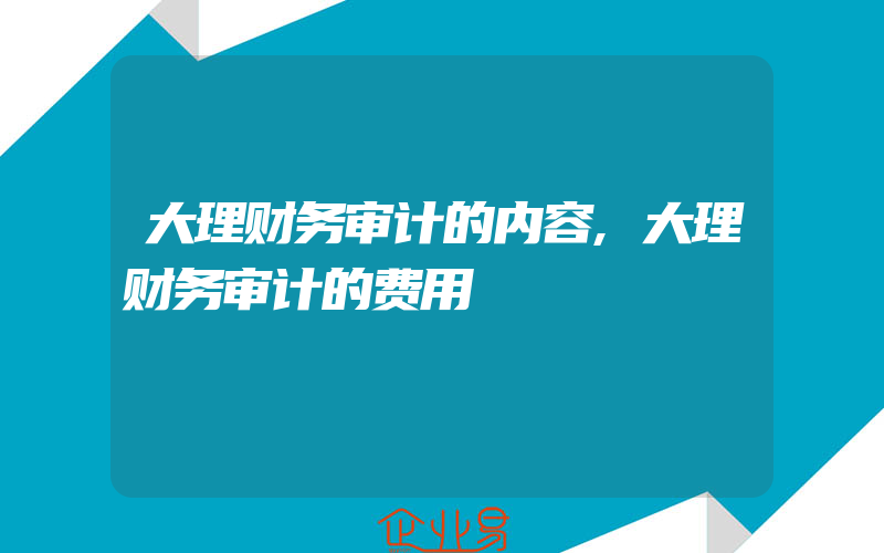 大理财务审计的内容,大理财务审计的费用