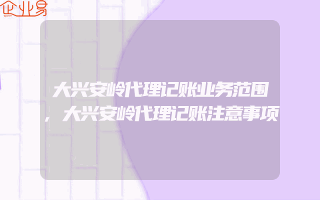 大兴安岭代理记账业务范围,大兴安岭代理记账注意事项