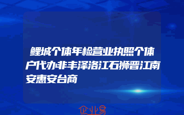 鲤城个体年检营业执照个体户代办非丰泽洛江石狮晋江南安惠安台商