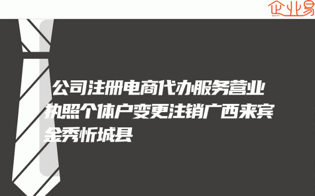 公司注册电商代办服务营业执照个体户变更注销广西来宾金秀忻城县