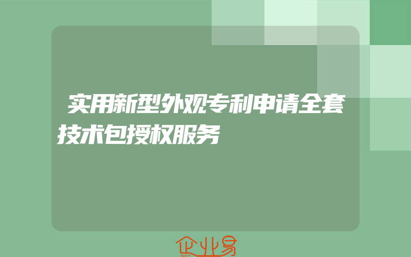 实用新型外观专利申请全套技术包授权服务