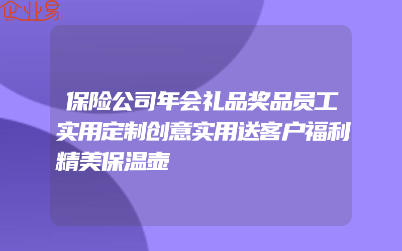 保险公司年会礼品奖品员工实用定制创意实用送客户福利精美保温壶