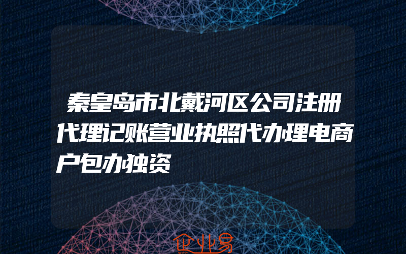 秦皇岛市北戴河区公司注册代理记账营业执照代办理电商户包办独资