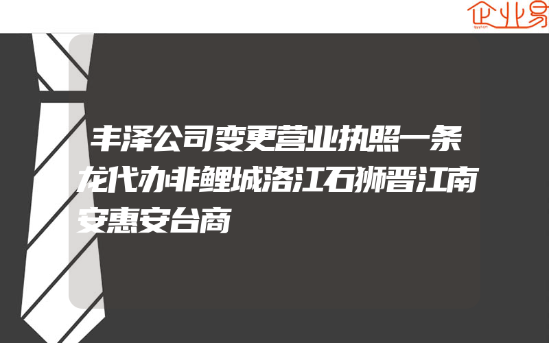 丰泽公司变更营业执照一条龙代办非鲤城洛江石狮晋江南安惠安台商