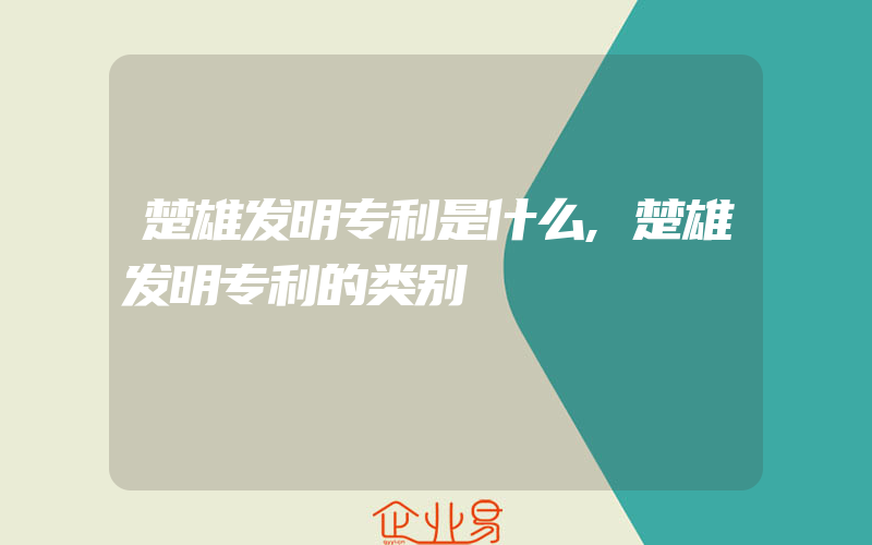 楚雄发明专利是什么,楚雄发明专利的类别