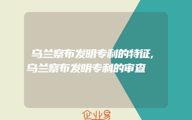 乌兰察布发明专利的特征,乌兰察布发明专利的审查