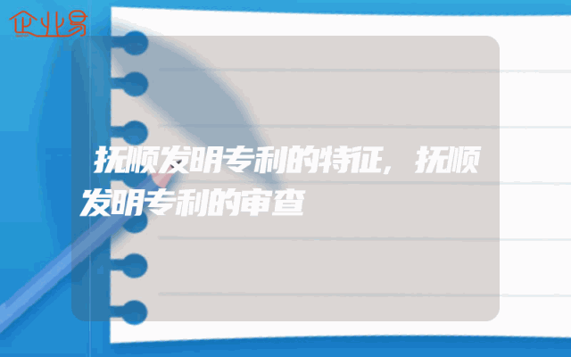 抚顺发明专利的特征,抚顺发明专利的审查