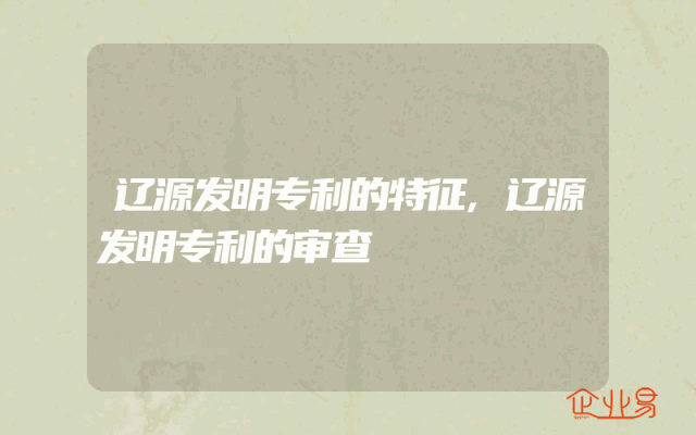 辽源发明专利的特征,辽源发明专利的审查