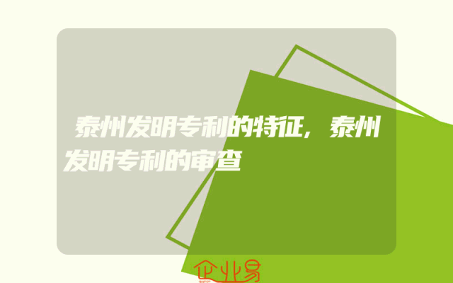 泰州发明专利的特征,泰州发明专利的审查