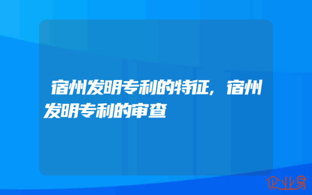 宿州发明专利的特征,宿州发明专利的审查