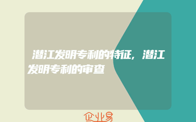 潜江发明专利的特征,潜江发明专利的审查