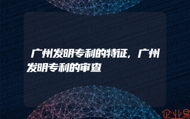 广州发明专利的特征,广州发明专利的审查