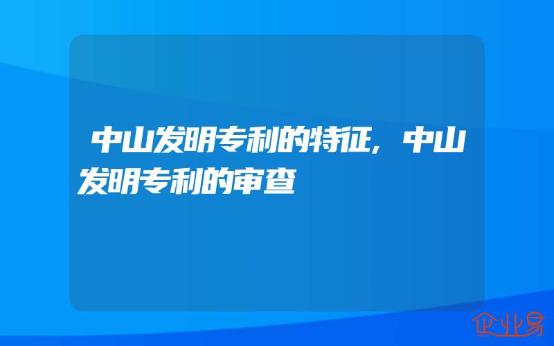 中山发明专利的特征,中山发明专利的审查