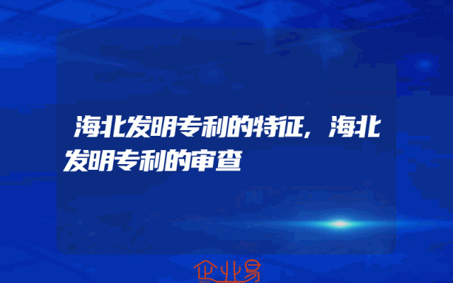 海北发明专利的特征,海北发明专利的审查