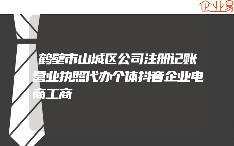 鹤壁市山城区公司注册记账营业执照代办个体抖音企业电商工商