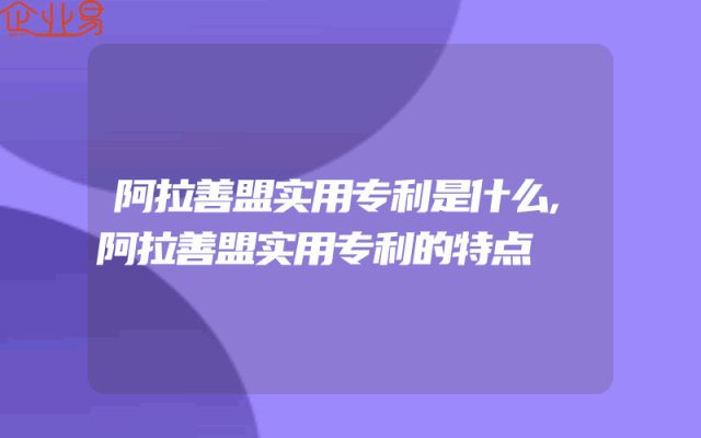阿拉善盟实用专利是什么,阿拉善盟实用专利的特点