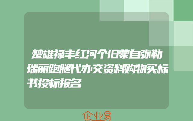 楚雄禄丰红河个旧蒙自弥勒瑞丽跑腿代办交资料购物买标书投标报名