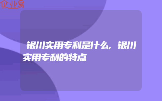 银川实用专利是什么,银川实用专利的特点