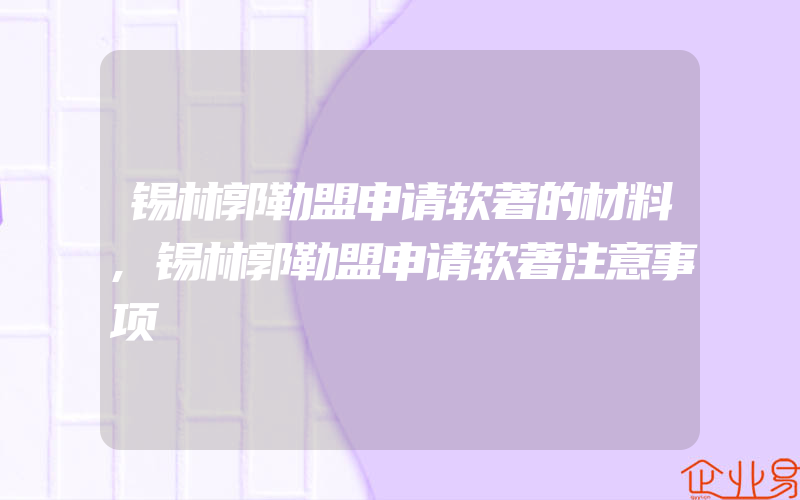 锡林郭勒盟申请软著的材料,锡林郭勒盟申请软著注意事项