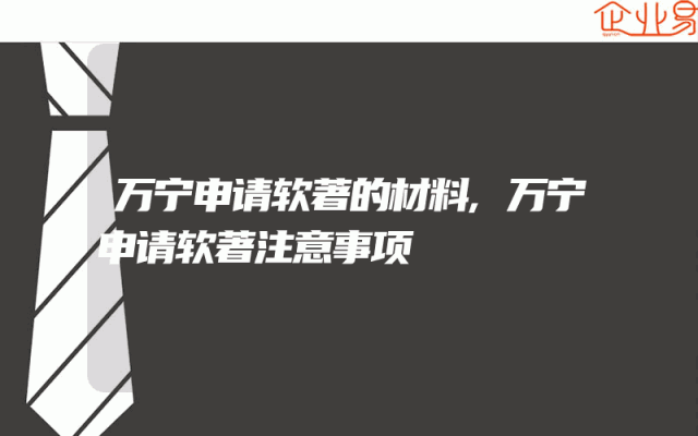 万宁申请软著的材料,万宁申请软著注意事项