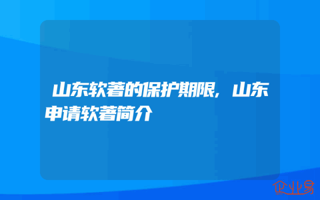 山东软著的保护期限,山东申请软著简介