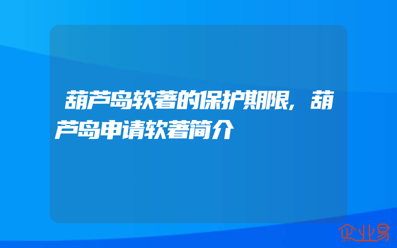 葫芦岛软著的保护期限,葫芦岛申请软著简介