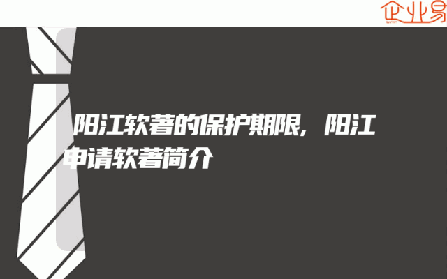 阳江软著的保护期限,阳江申请软著简介