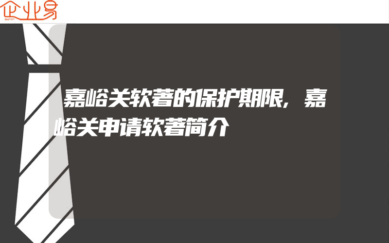 嘉峪关软著的保护期限,嘉峪关申请软著简介