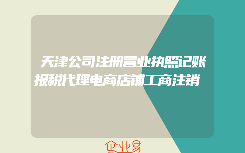 天津公司注册营业执照记账报税代理电商店铺工商注销